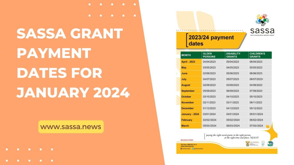 Sassa Grant Payment Dates For January 2024 SASSA NEWS